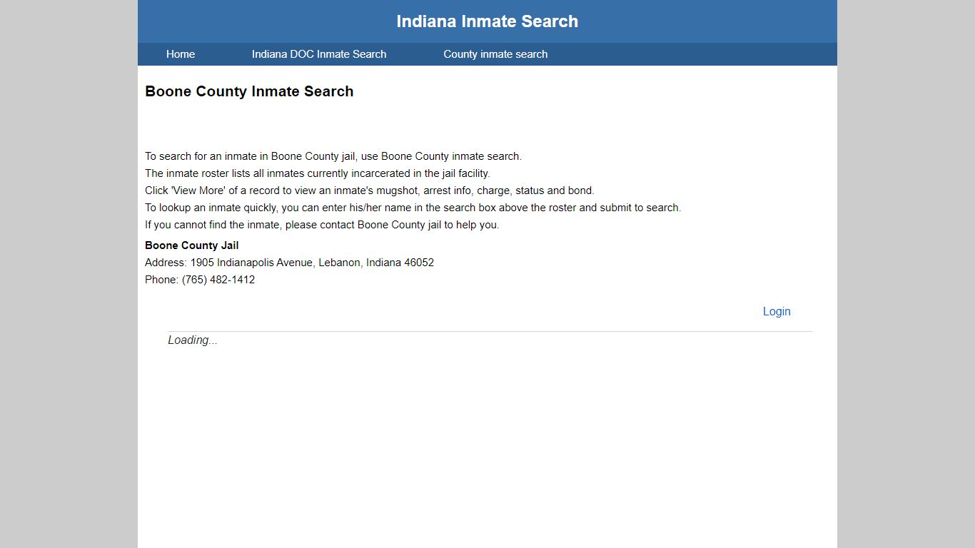 Boone County Jail Inmate Search - Indiana Inmate Search