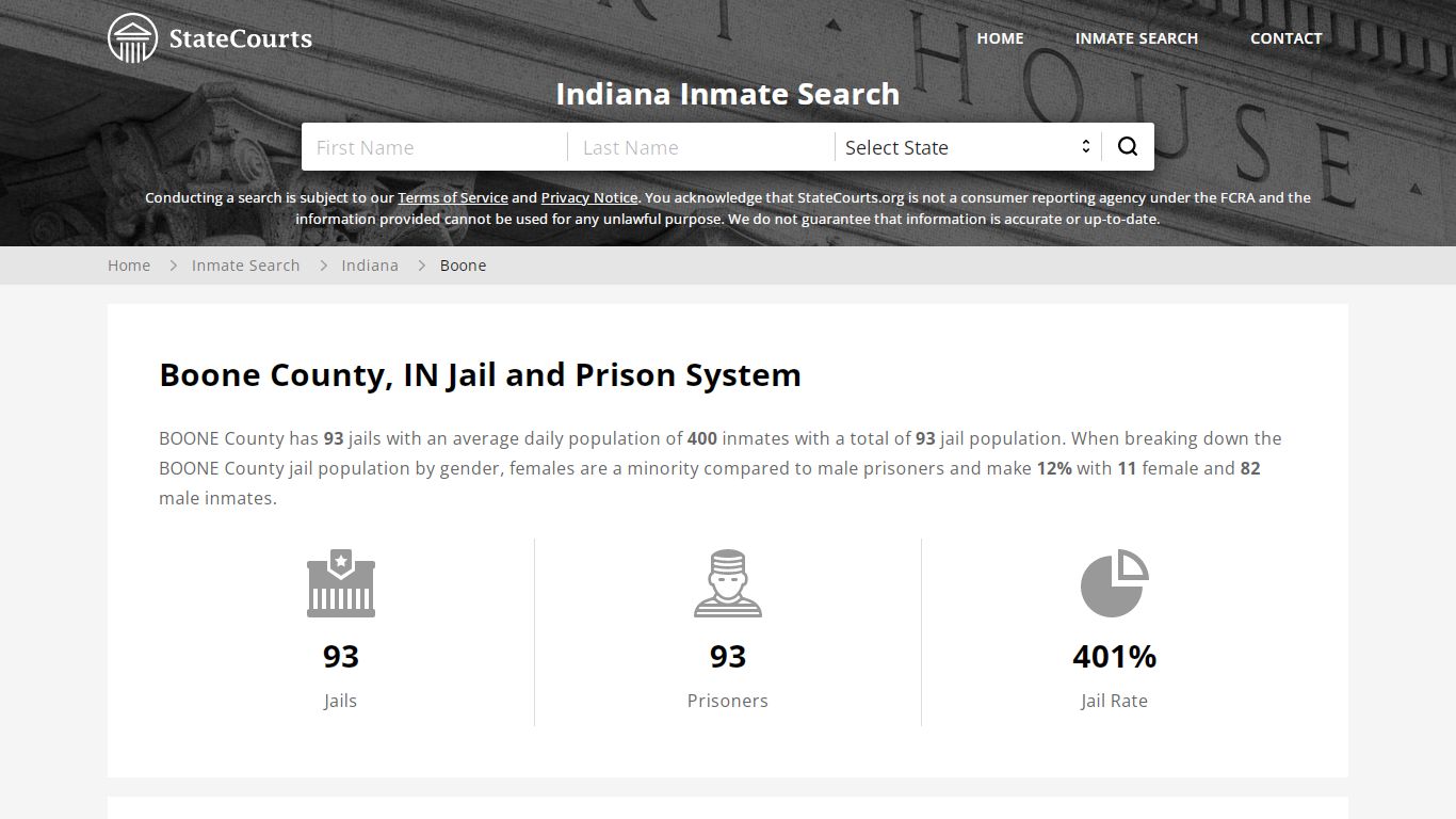 Boone County, IN Inmate Search - StateCourts